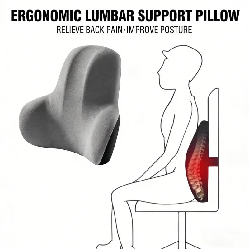 Cuscino Lombare in Memory Foam per Auto, Ufficio, Sedie da Gaming, Supporto Postpartum, Sollievo dal Dolore alla Schiena