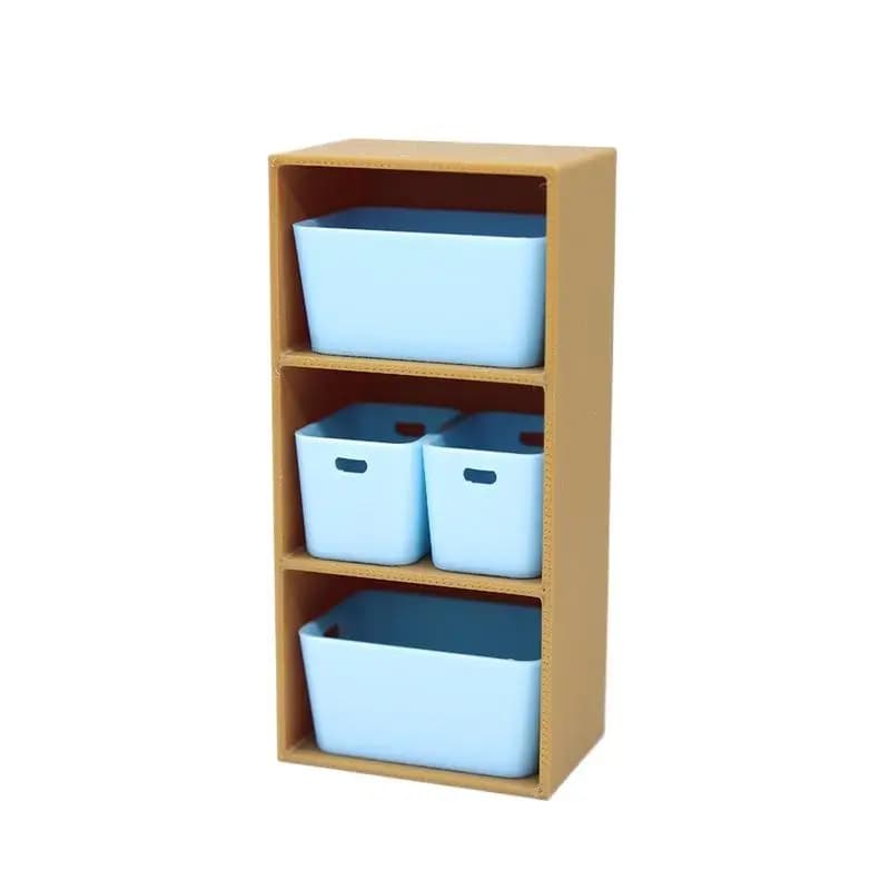 ''1Pcs Blue Miniature Shelf Storage Box for Dollhouse Space Organizer Scene Decor