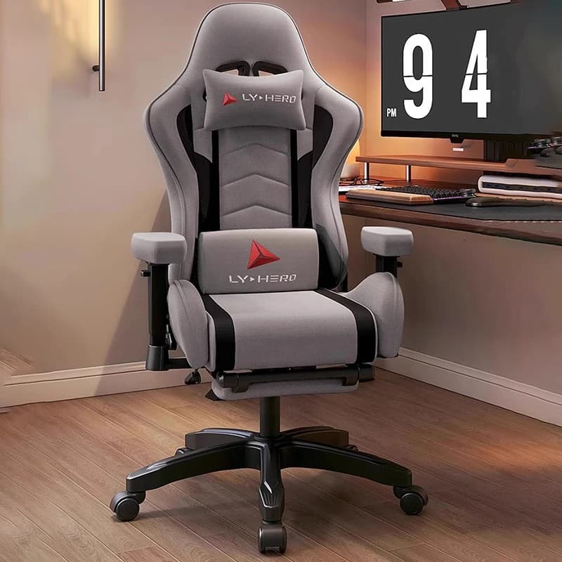 Sedia da ufficio moderna grigia minimalista cuscino Elegante sedia da gioco ergonomica Comoda sedia con schienale alto Cadeira Para Comutador Furniture