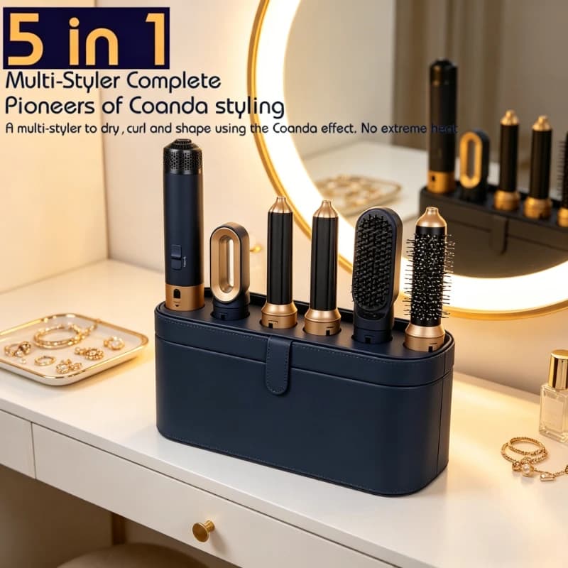2026 NEW Multifunctional Hair Dryer 5 in 1 Hair Styler Curling Iron Straightener with Hair Brush Attachment