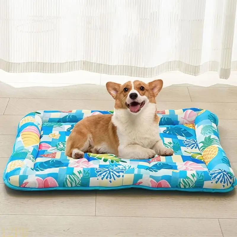 12PD Cats Large Cooling Cushions Bed Pad Cartoon Pattern Cats Cooling Bed for Hot Weather Heat Dissipation