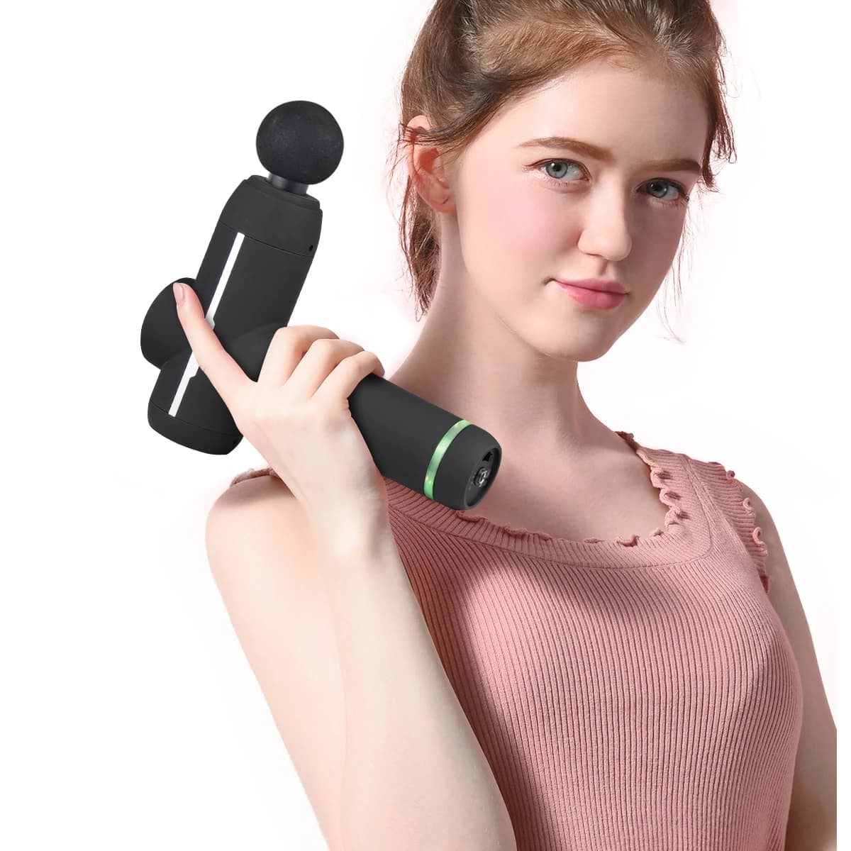 Pistola per Massaggio con Funzione Riscaldante, Massaggiatore Muscolare Profondo Silenzioso, Massaggiatore Elettrico Portatile a Percussione