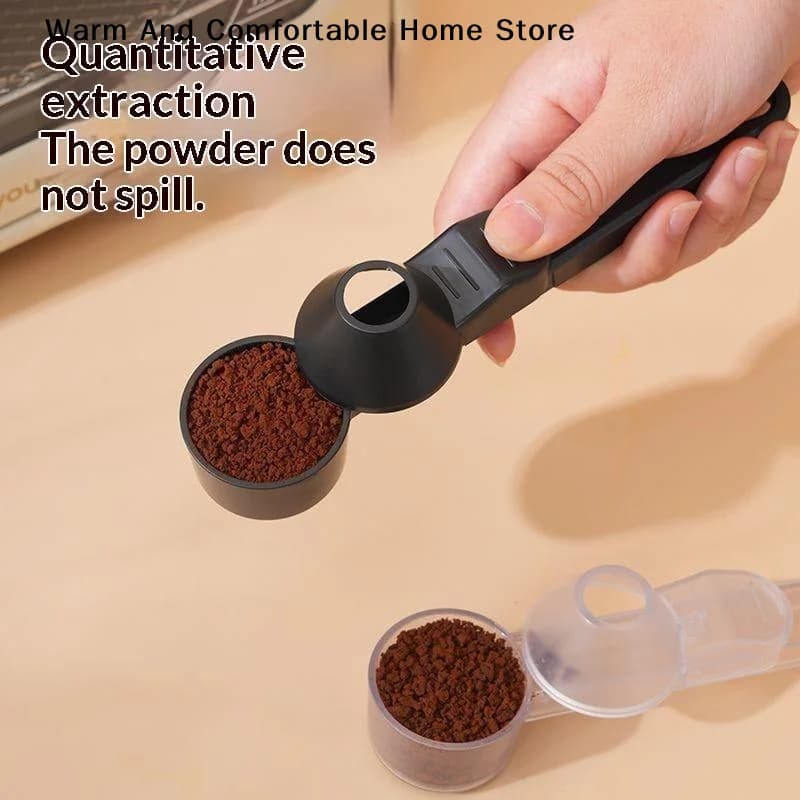 【W】Creative Sliding Leakproof Coffee Scoop Protein Powder Measuring Spoon With Funnel & Hanging Hole For Kitchen Bar Gym Travel