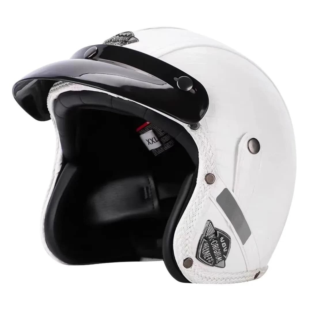 Adult Dot 3/4 open face helmet for motor scooter Cruiser Cafe Racer Motorcycle Helmet for vintage road bike retro