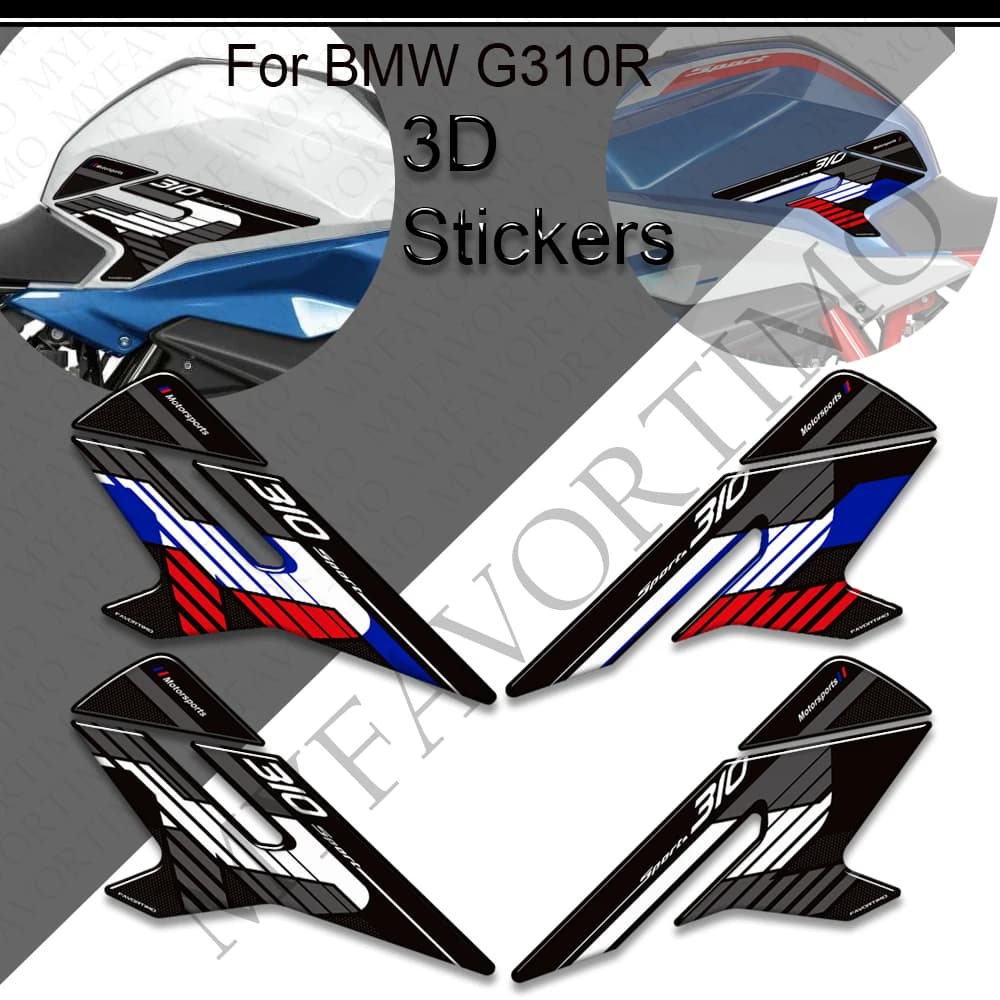 Per BMW G310R G 310 R G310 Protezione Rilievo del Carro Armato Manopole Laterali Gas Olio Combustibile Kit Ginocchio 3D Adesivi Decalcomanie Carena Parafango 2021 - 2025