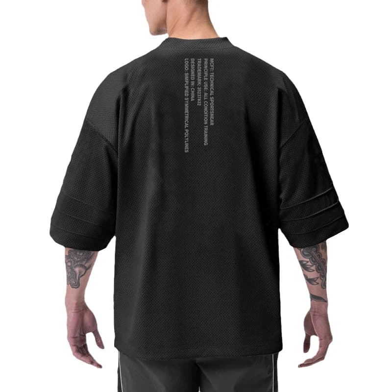 T-shirt estive larghe oversize Maglia Camicie sportive a maniche corte ad asciugatura rapida Palestra Bodybuilding Fitness Allenamento da uomo Abbigliamento casual
