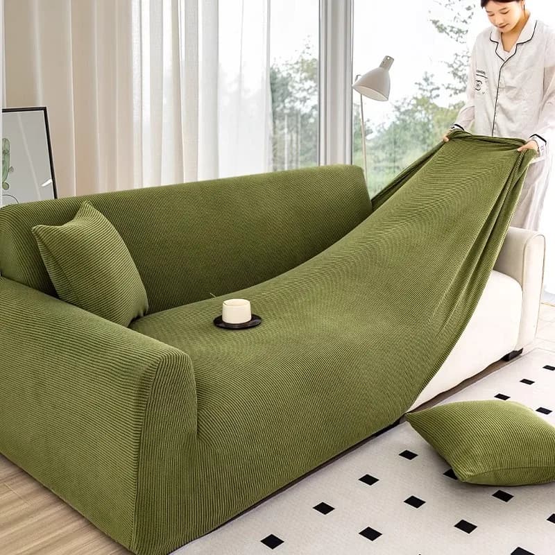 Stretch corduroy cover, full protection for sofa, anti-scratch and anti-dust for pets, removable and washable (1/2/3/4 seats)