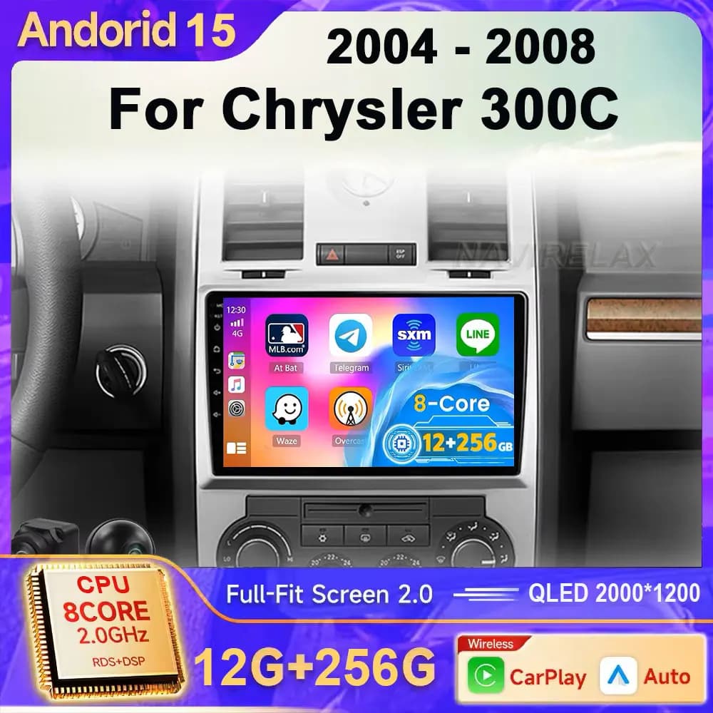 Android 15 Per Chrysler 300C 2004 2005 2011 Auto Carplay Auto Radio di Navigazione GPS Video Lettore Multimediale 360 Macchina Fotografica 4G WIFI DSP