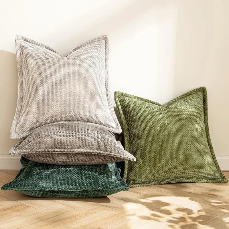 Fodere per cuscini con motivo a croce in ciniglia morbida Federe per cuscini decorativi con bordo ampio per la decorazione domestica del divano del soggiorno