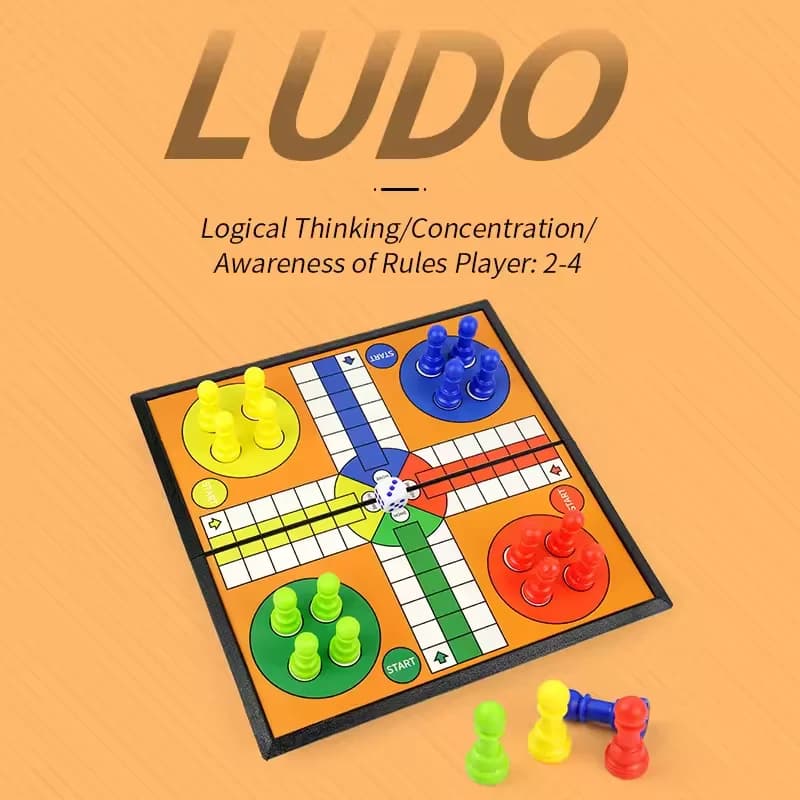 Ludo Game Set Gioco di strategia Interazione genitore con tavolo pieghevole Gioco da viaggio per famiglie per giochi da tavolo interattivi giocattolo per feste