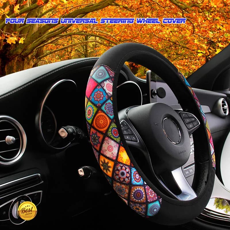 Cover with elastic inner ring for car in coloured glass style suitable for interior products for 38 cm car, mainly