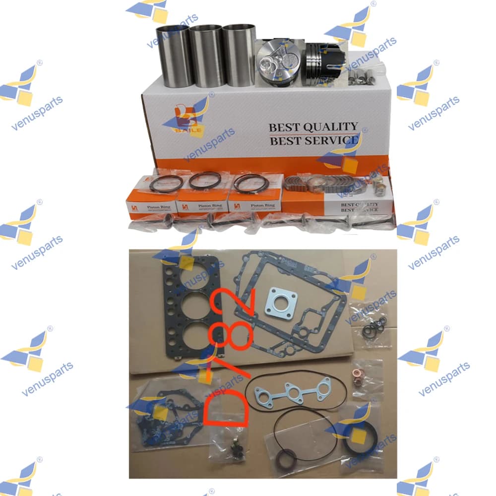 For Kubota D782 Overhaul Rebuild Kit Piston Ring Cylinder Liner Full Gasket Set Main Bearing Engine Part Crankshaft Main Bearing