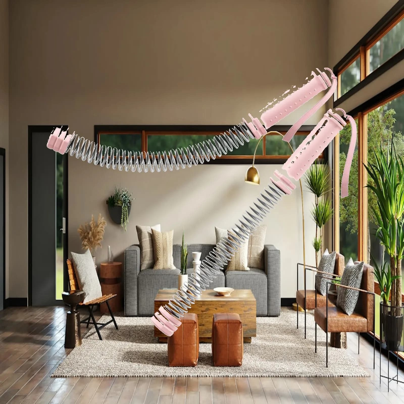 Spring Exercise Rope Ergonomic Exercise Rope with Wrist Straps Spring Resistance Band Elastic Chest Expander with Springs