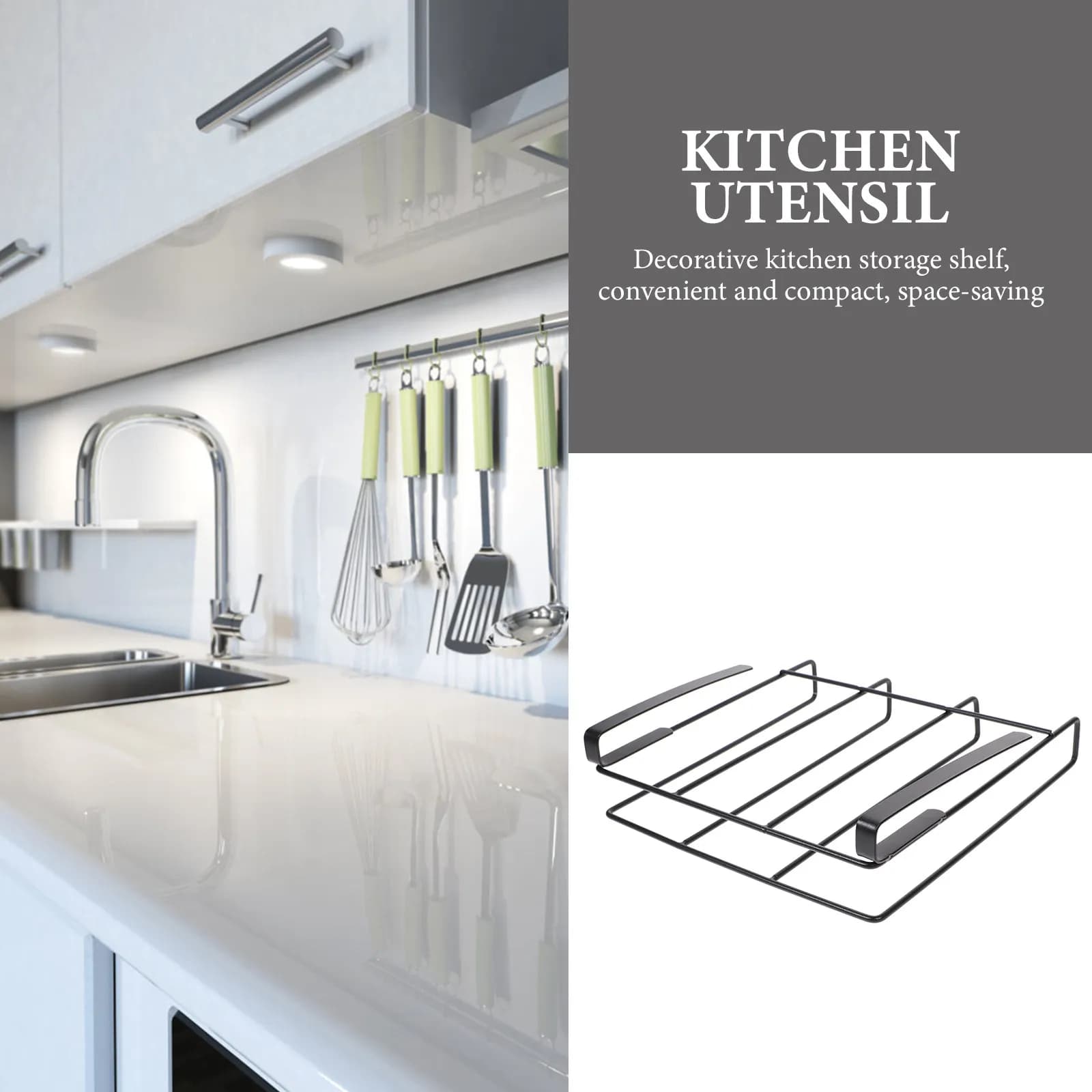 Porta taglieri resistente da appendere, scaffale multiuso da cucina per taglieri, coperchi, tazze, spazio sotto il mobile