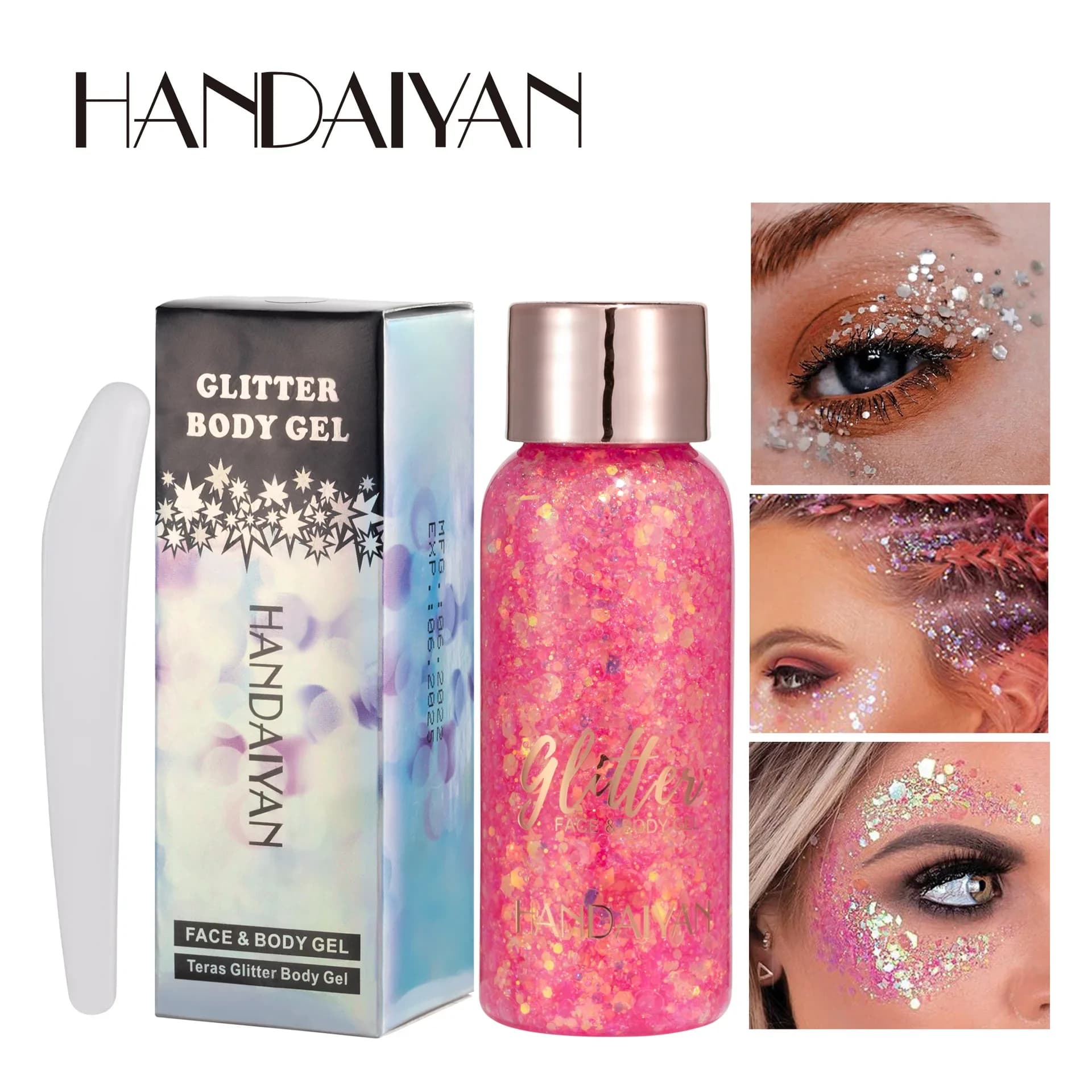 Glitter Gel in 9 Colors, Long-lasting Luminous Umbrella, High Gloss Sequins for Body, Face, Nails, Hair, Party Decoration and Festival