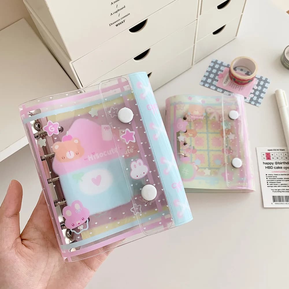 M5 Cute Loose Leaf Binder Cover with 60 Sheets Notebook Cover Journal Sketchbook Accessories Diary Office Supplies