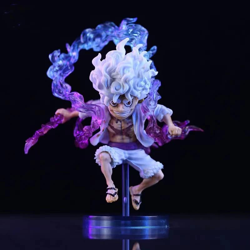Statuette Action Figures of Luffy Gear 5 from 10cm, Mini Figurine Sun God Soul Nika, PVC Model, Collector's Toy, Children's Gift