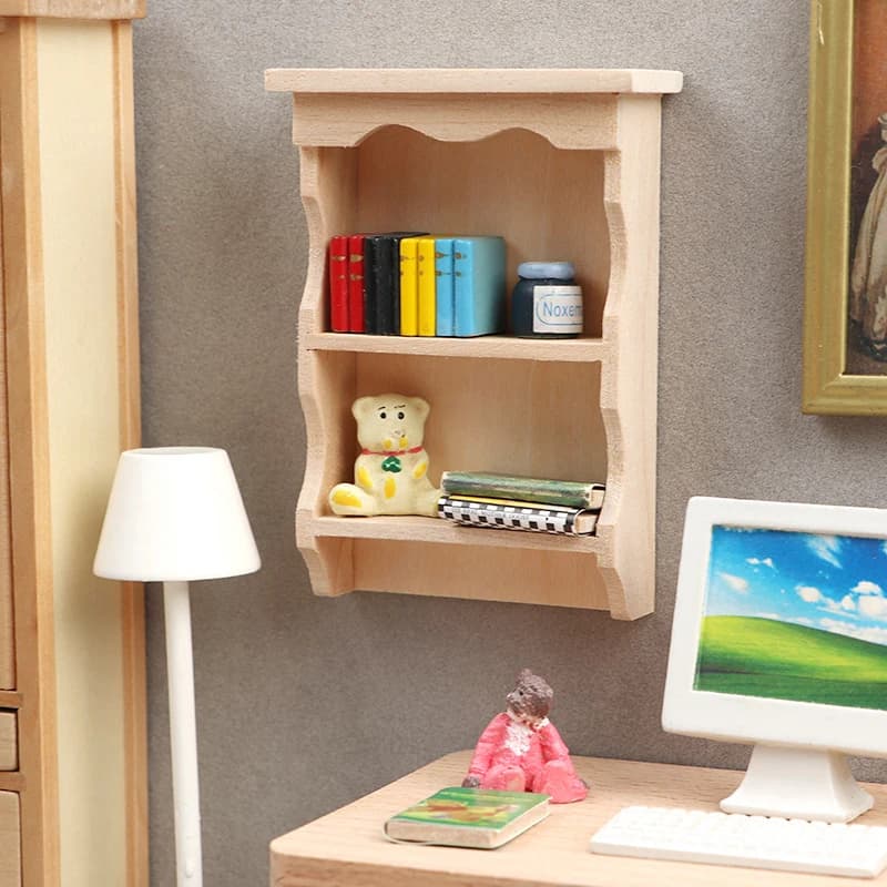 Mobiletto Sospeso in Miniatura 1:12 per Casa delle Bambole, Armadietto a Muro, Scaffale Portaoggetti, Arredamento per Soggiorno, Modellino Decorativo