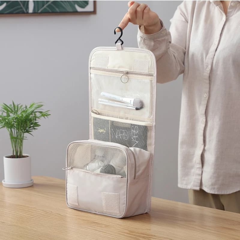 Waterproof Hanging Hook Travel Wash Bag Large Capacity Cosmetic Storage Bag Portable Makeup Organizer for Business Trip Vacation