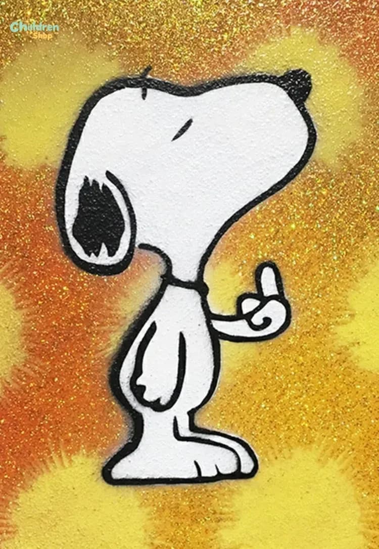 Snoopy Cute Fun Graffiti Comic Peanuts Dog Diamond Painting Masterpiece Creation Craft 5D DIY Art Mosai,No Frame
