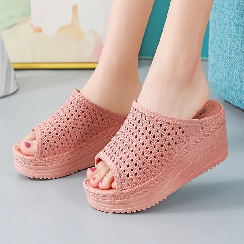 Comemore Women's Shoes 2025 Slippers New High-heeled Slipper Women's Summer Sandals Wedges Heel Ladies Sandal Sandalias Mujer 40