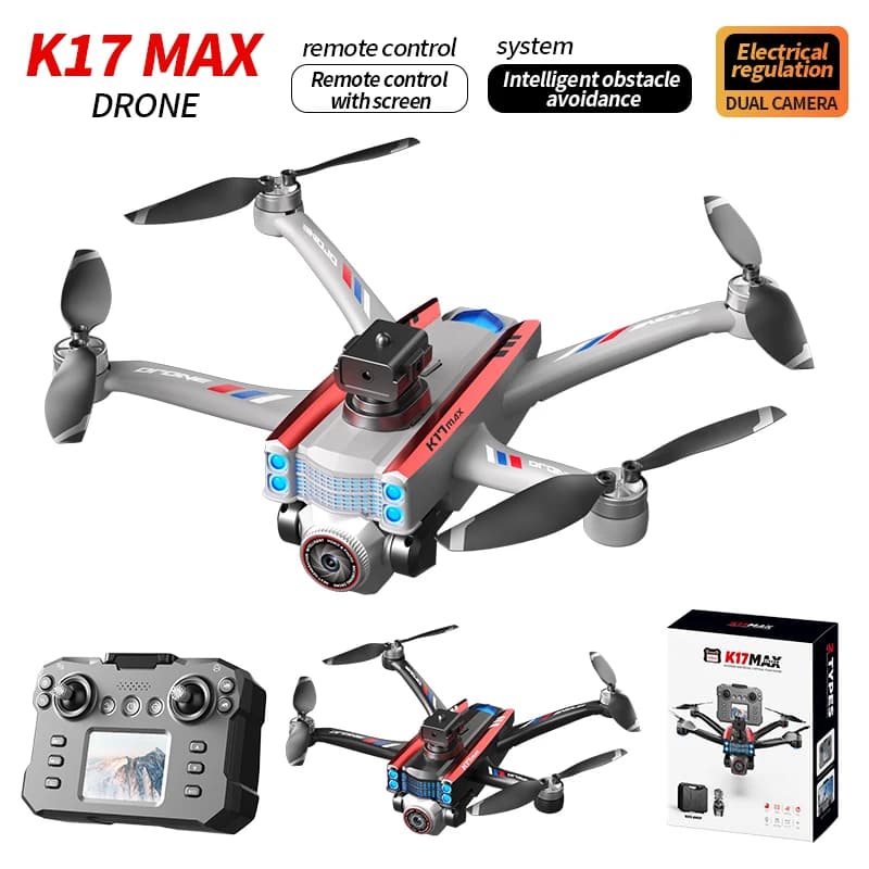K17 Drone 8K Professinal Con HD Tre Telecamere Evitamento Ostacoli Motore Brushless GPS 5G WIFI RC FPV Flusso Ottico Quadcopter Giocattolo