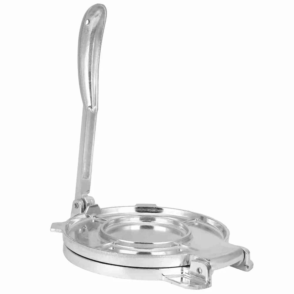 Pressa per Tortillas in Lega di Alluminio, Argento, Manuale, Pieghevole, Utensile per Impastare e Pressare, Lucidato, Salva-Tempo, per Roti