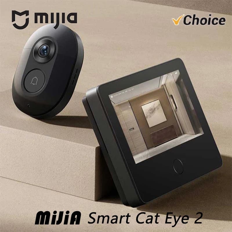 MIJIA Smart Cat Eye 2 Telecamera HD 3MP con Visione Notturna a Infrarossi 940nm, Citofono con Schermo HDR da 5 Pollici 720P, Angolo di Visione 180° ° Obiettivo Grandangolare