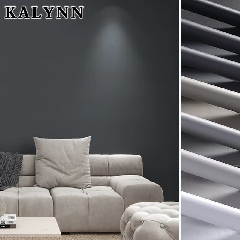 Pellicola decorativa fai-da-te grigio scuro Carta da parati autoadesiva in PVC Adesivi per ristrutturazione di mobili Carta da parati impermeabile per armadio da cucina