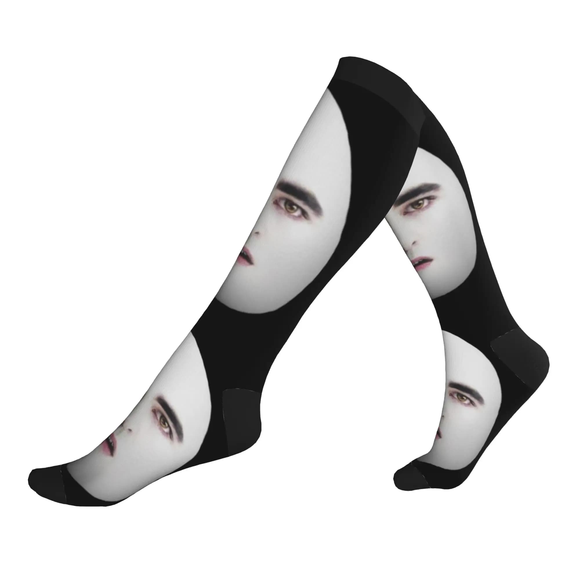 Funny Men's Eggward Edward Cullen Twilight Meme Dress Socks Unisex Warm Breathbale 3D Printing Sports Compression Socks