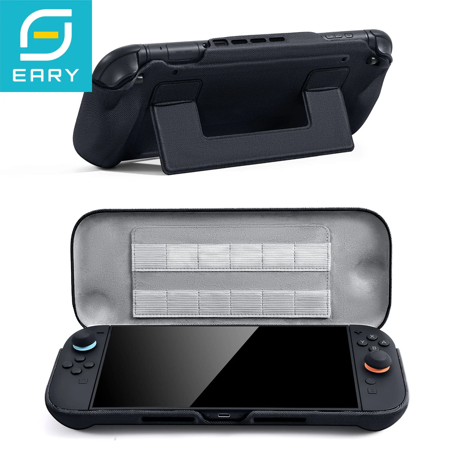 Custodia Eary 3 in 1 per Nintendo Switch 2 Custodia magnetica con supporto agganciabile Design ergonomico 360 ° Protezione a copertura totale NS2 Shell