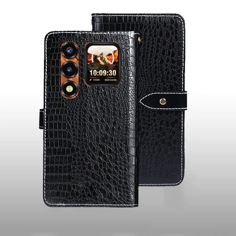 Custodia a libro per Oukitel WP66 5G, in pelle con motivo coccodrillo, con slot per carte, cover per Oukitel WP66 5G