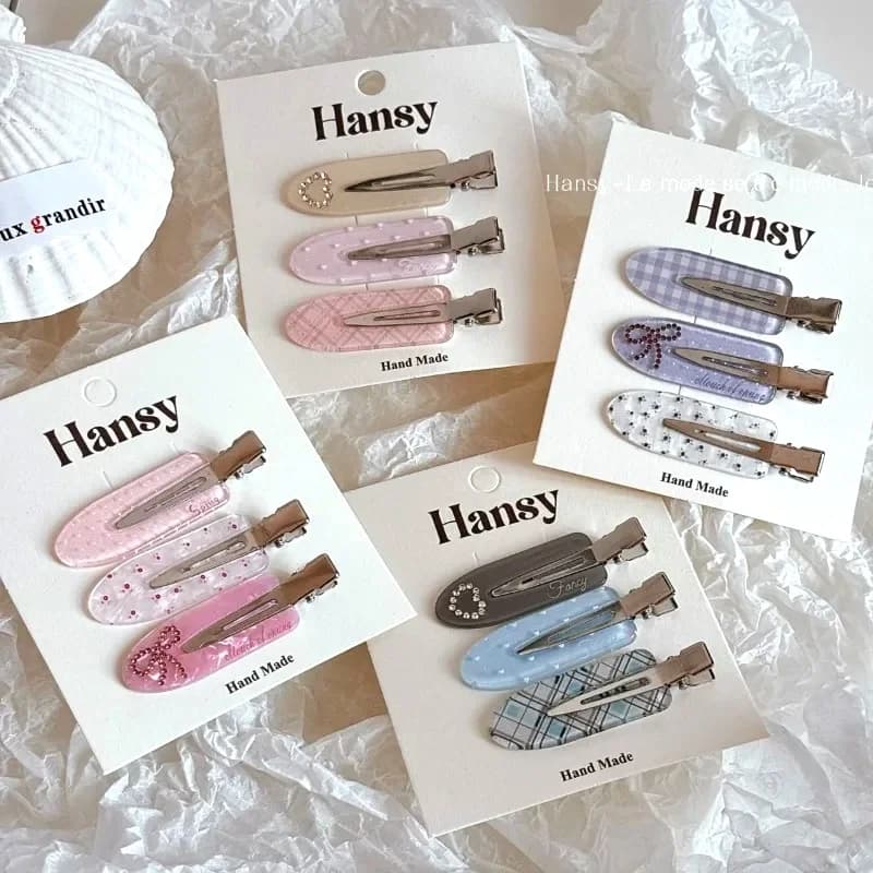 Korean sweet love rhinestone hairpin side bangs clip cute seamless clip hair hairpin headgear set