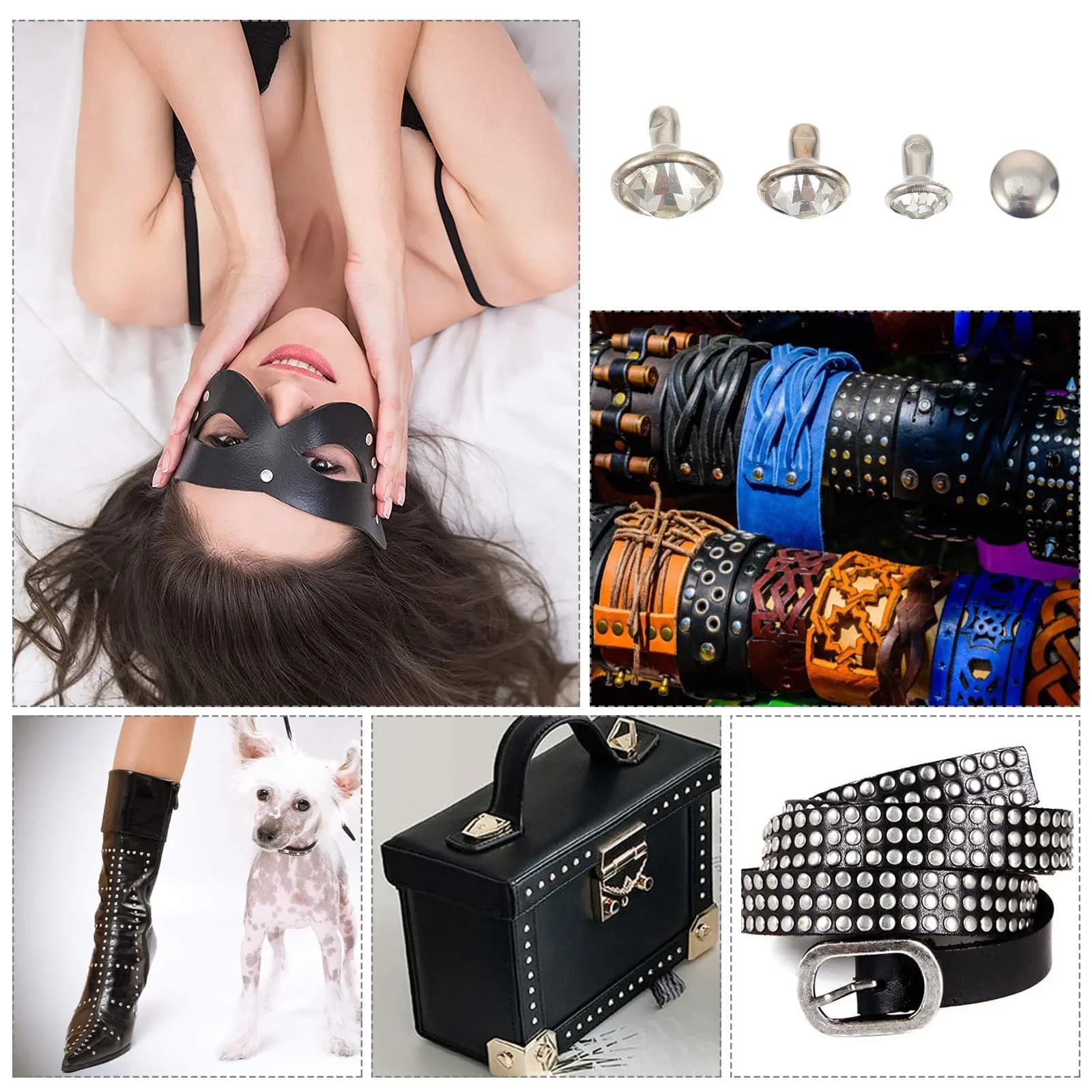 60 Pezzi Rivetti Premium in Rame e Acciaio Inossidabile per Borse Fai-da-te, Cinture, Cappelli, Portafogli, Scarpe, Zaini, Decorazioni e Riparazioni Domestiche