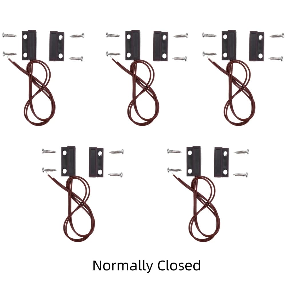 5 pz/1 pz interruttore reed magnetico MC-38 N/C N/O rilevatore di sensori di contatto per porte e finestre cablato per sistemi di allarme antifurto di sicurezza domestica