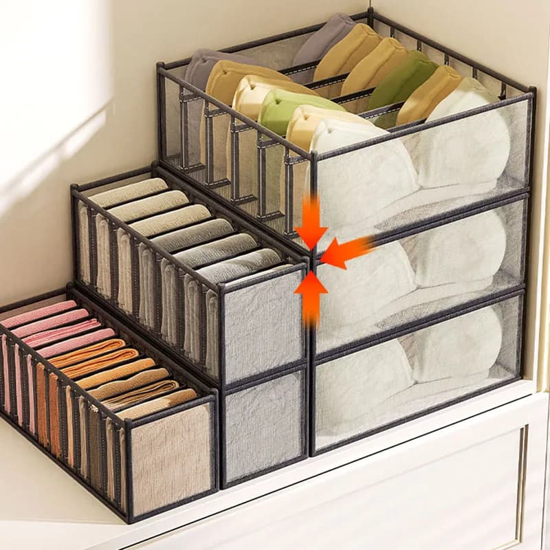 Scatola portaoggetti per biancheria intima, armadio per la casa, calzini stile cassetto, reggiseno intimo da donna, cestino separato, artefatto di finitura tre in uno