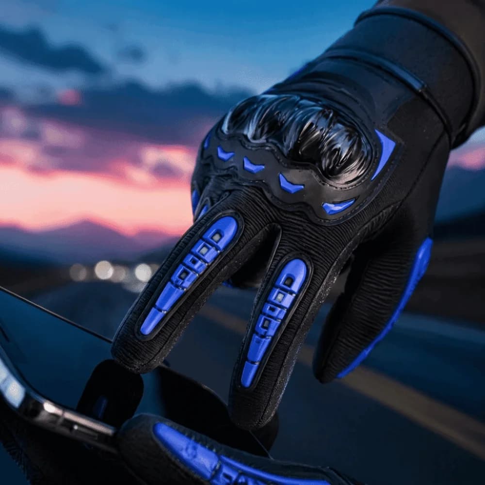 Wear-Resistant Motorcycle Riding Gloves Touchscreen Friendly Hard Knuckle Protection Full Finger Gloves High Quality Material