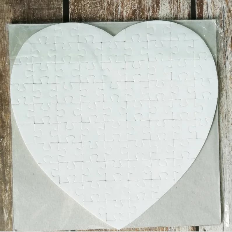 20 pezzi/lotto, 75 piccoli pezzi di puzzle in carta bianca a forma di cuore per sublimazione, regalo per San Valentino per bambini