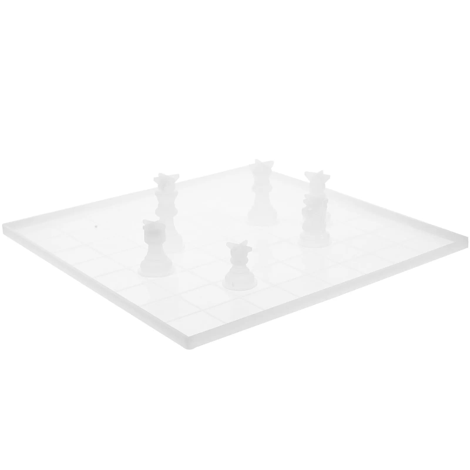 Set di Stampi in Silicone per Scacchi, Pezzi 3D e Scacchiera a Grandezza Naturale, Stampo per Colata Fai-da-Te in Resina Epossidica, Regalo Divertente per Tutta la Famiglia