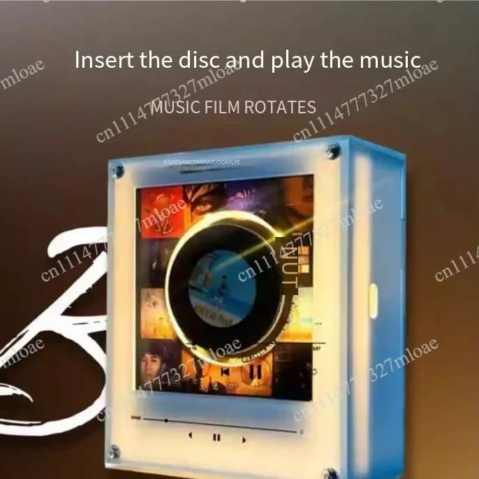 Macchina giradischi magnetica creativa in acrilico con funzione di canto automatico, sensore NFC e luce notturna, scheda di memoria da 128 GB