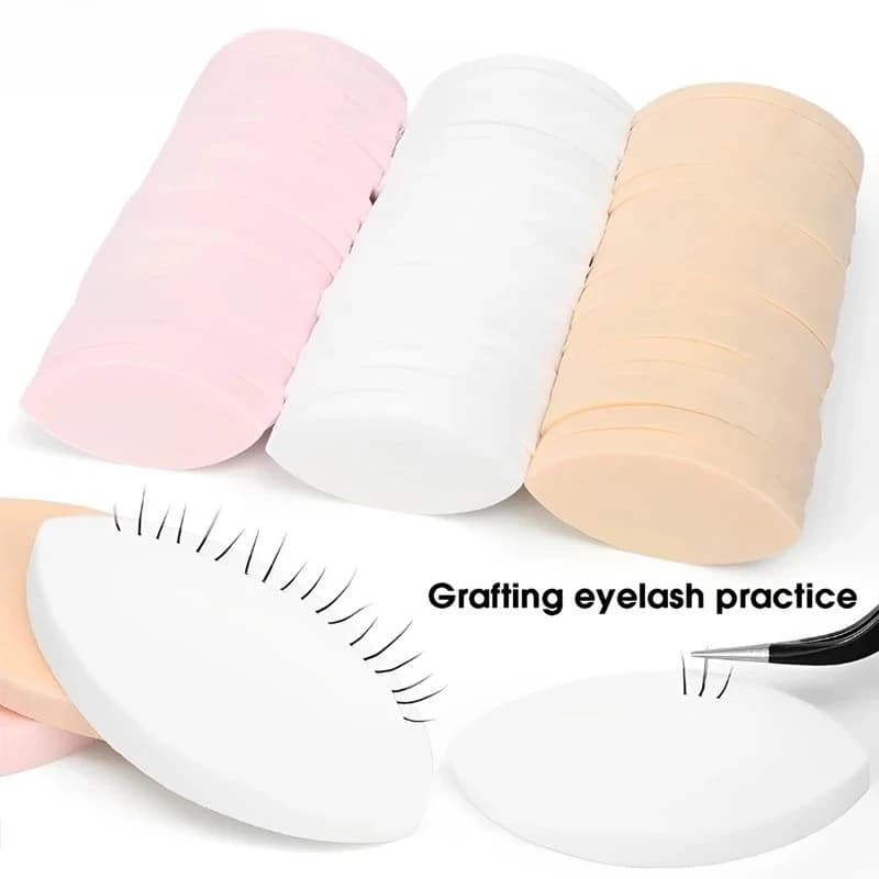 50/10pcs Soft Reusable Lash Lifting Pad Lash Lifting Sponge Training for Beginners Fin Eyelash Practice Makeup Tools