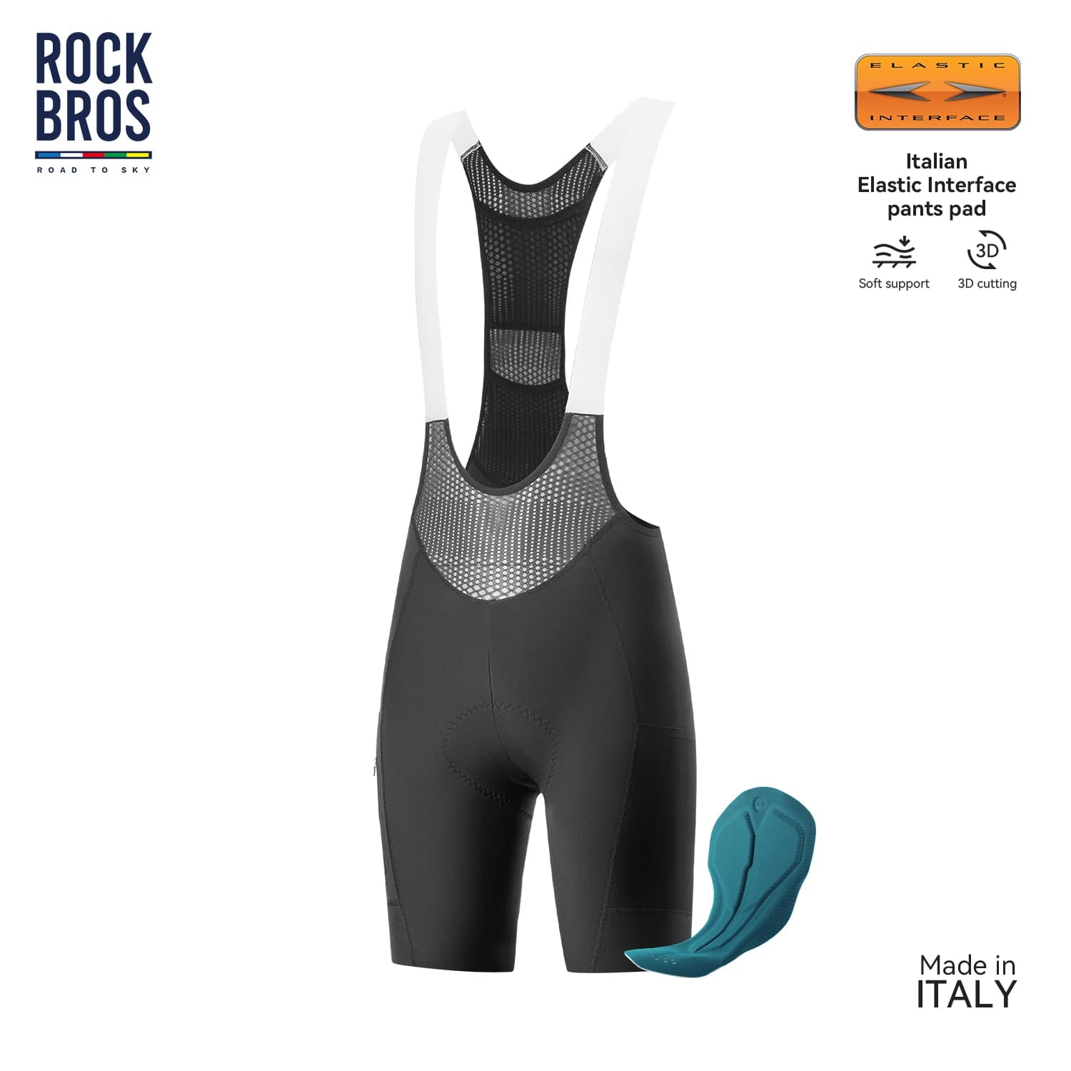 ROCKBROS Road TO SKY Cycling Bib Shorts Men Summer Elastic Interface Cushion Padded Bicycle Pant Breathable MTB Road Bike Shorts