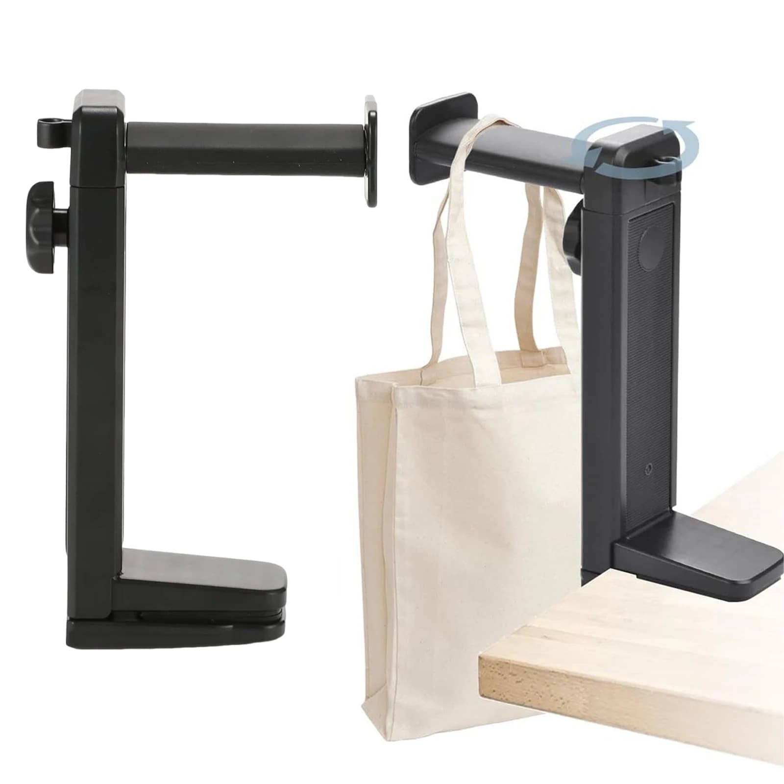 Earphone Rack 2 in 1 Above & Under Desk PC Gaming Headset Holder with Height Adjustable and Rotating Clamp with Cable Clip