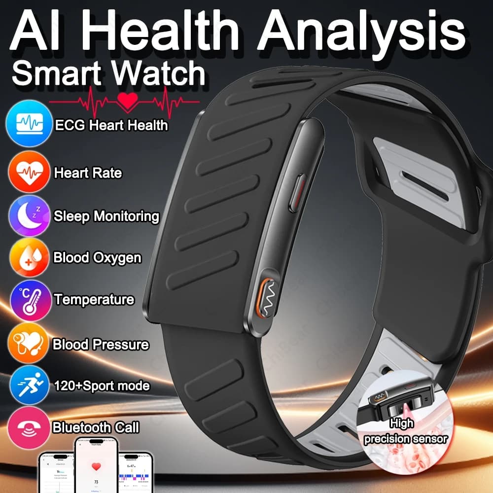 2026New AI Health Analysis Smart Bracelet Women Men ECG Blood Composition Analysis Sport mode Bluetooth Call Smart Bracelet