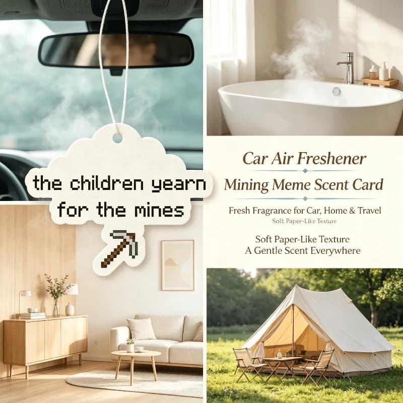 Car Air Freshener Funny Mining Meme Hanging Scent Card for Car Interior Rearview Mirror Ornament Gift
