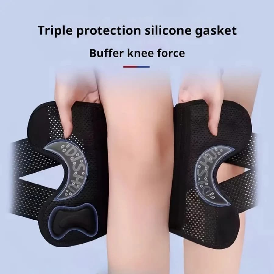 Adjustable Sport Knee Pad - Rotaulous Stabilizer with silicone support for racing, basketball and injury recovery