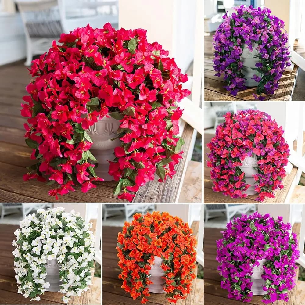 Realistic fake bougainvillea UV-resistant artificial silk flowers long plant dragging summer decoration bougainvillea vines
