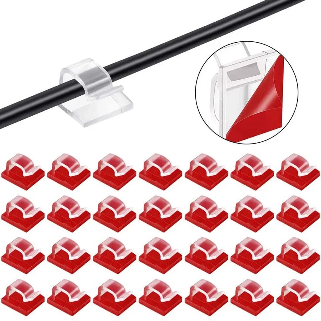Clip Organizzatore Cavi 20/50 Pezzi, Avvolgicavo, Supporto per Auricolari e Cavo Mouse, Protezione Cavo USB, Gestione Cavi