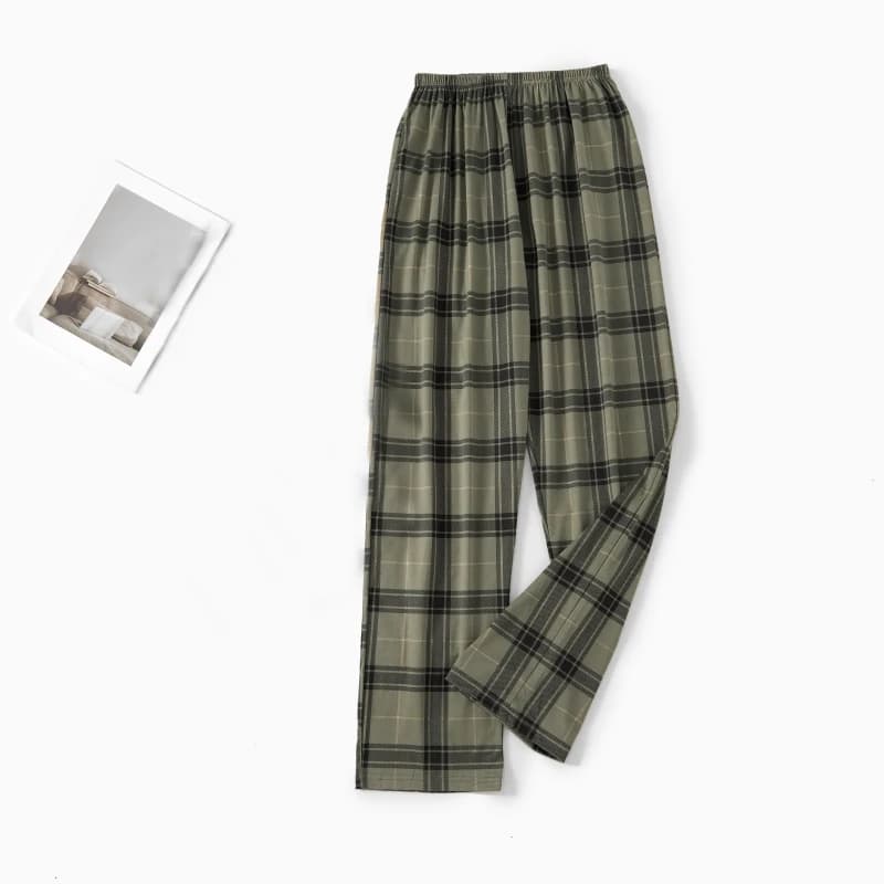 Loose and Soft Pajama Pants for Home Leisure, Skin-Friendly and Comfortable, Men's High-Quality, Unique Design, Autumn and Winter Plaid Loungewear Pants
