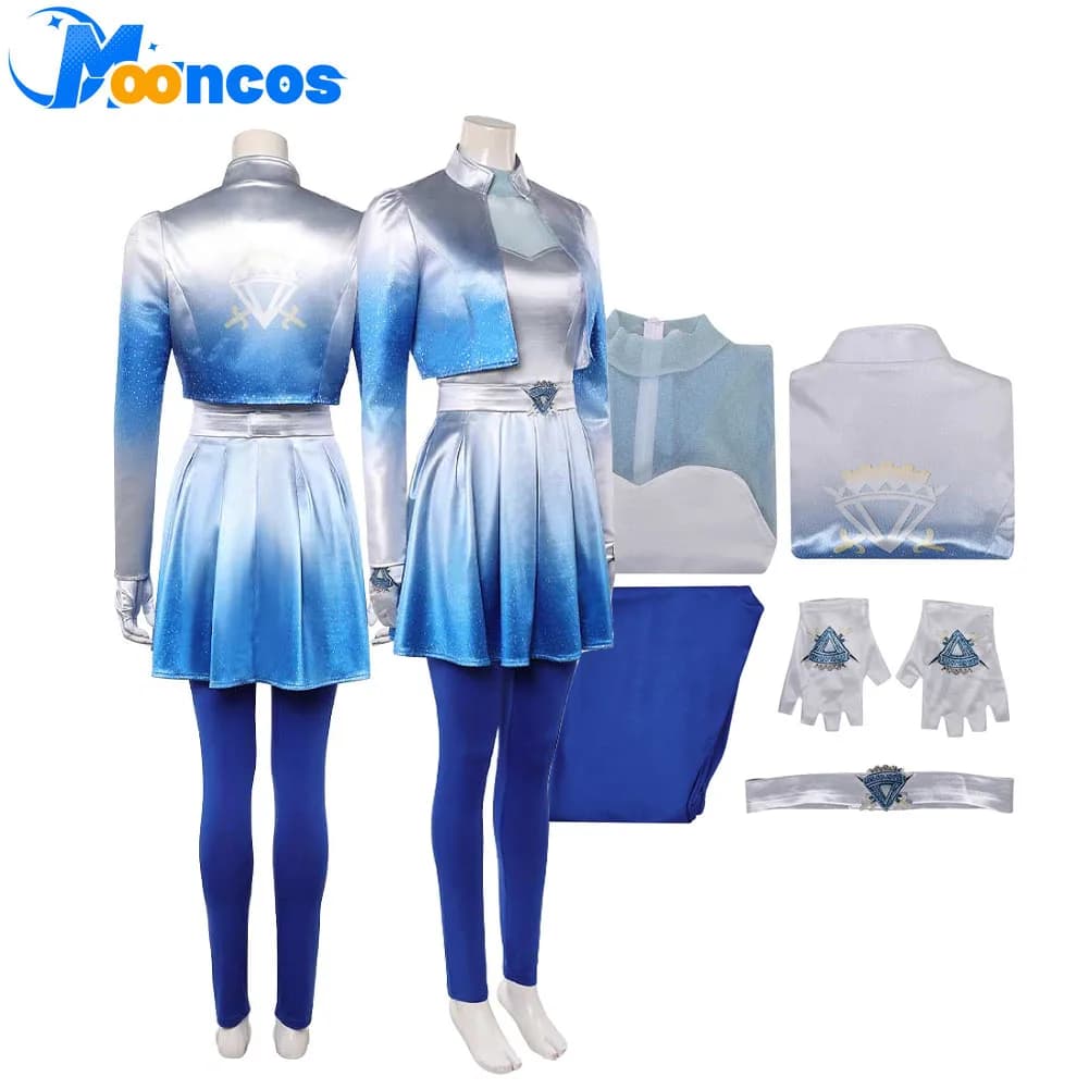 Descendants: Wicked Wonderland Chloe Cosplay Costume Dress Coat Gloves Pants Clothing for Women Halloween Carnival Party Suit